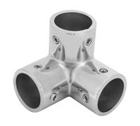 Agatige 3-Way Pipe Fitting, Stainless Steel Corner Tube Connector,1 Inch Inner Diameter Corner Side Outlet Tee Elbow Corner Pipe Fitting for PVC Pipe Connections, Frame Products, Greenhouse