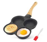 Agatige 4 Hole Pancake Pan, Aluminum Non Stick Egg Frying Pan Omelet Pan Breakfast Burger Maker for Induction Hob Gas Stove