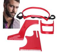 Agatige 4Pcs Beard Shaping Tool Kit for Men, Beard Styling Shaping Stencil Neckline Trimming Guide Hairline Template Outliner with Precise Templates for Line up and Edging