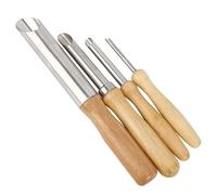 Agatige 4PCS Circular Round Hole Pottery Pottery, Professional Artists Ceramic Craft Supplies Modelling Tools Pottery Clay Cutters with Wooden Handles for Punching, Scraping, Marking, Sculpting