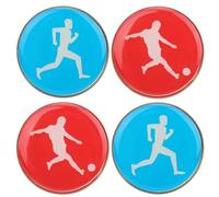 Agatige 4PCS Referee Flip Coins, Portable Referee Judge Toss Coins, Double Side Flip Coin Picking Side Gear for Football Soccer Volleyball Lacrosse Training Matches, 35x2mm/1.4x0.1in