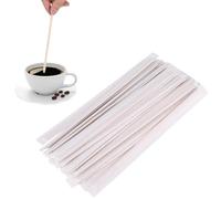 Agatige 500PCS Wooden Coffee Stirrers, 19cm/7.48in Round End Coffee Stir Sticks Individually Paper Wrapped Sip Stirrers Disposable Hot Drink Beverage Stirring Swizzle Stir Sticks