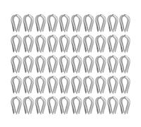 Agatige 50Pcs Wire Rope Thimble,Cable Thimbles Rigging Stainless Steel Sailing Thimble Cable Lugs Wire Rope Clamps Cable Rigging Timble for Shipbuilding Industry,M4（4mm）