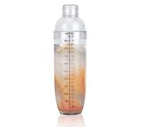Agatige 530ML Plastic Cocktail Shaker with Measurement and Strainer Top Ice Drink Mixer Bottle Bubble Tea Milk Shaker Bartending Pot Cocktail Making Set for Home Bar (1000ml)