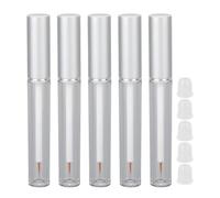 Agatige 5PCS Empty Eyeliner Tube, 3ml Clear Eyelash Serum Applicator Plastic Eyelash Extension Liquid Storage Holder Container DIY Makeup Tool with Rubber Stopper for Travel