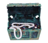 Agatige 6 x 4.5 x 3cm / 2.4 x 1.8 x 1.4inch Treasure Chest Box for Fish Tank Decoration, Treasure Box Ornament Aquarium Fish Tank Landscape for Home Decor (Green)