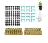 Agatige 72 Set Hydroponics Mesh Net Cup Kit, 1 Inch Rockwool Cubes with 2 Inch Net Pots Self Watering Cord 30 Labels Hydroponics Supplies for Home Balcony