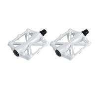 Agatige Aluminium Pedals, 3 Bright Colors 1 Pair Durable Aluminium Pedals Anti Skid Flat Platform MTB Bike Pedal for Mountain Bike Road(White)