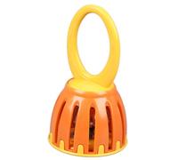 Agatige Baby Hand Bells, Plastic Oval Handle Baby Cage Jingle Ring Sleigh Bells Cartoon Handbell Party Rattle Musical Instrument for Early Training (Orange and Yellow)