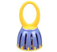 Agatige Baby Hand Bells, Plastic Oval Handle Baby Cage Jingle Ring Sleigh Bells Cartoon Handbell Party Rattle Musical Instrument for Early Training (Yellow and Purple)