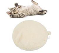Agatige Cat Bed for House Cats, 4cm / 1.6in Thick Kitten Round Bed Pet Puppy Sleeping Mat Round Breathable Dog Sleeping Mat Dog Cushion with Non-Slip Base for Puppy Kitten (45cm-White)