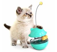 Agatige Cat Food Puzzle Ball, Plastic Agile Moving Interactive Cat Ball Treat Dispenser Smart Slow Food Dispenser for Indoor Kitten 3.94x3.94x5.31in