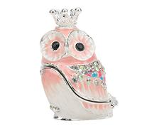 Agatige Crystal Owl Trinket Box,Hand Painted Jewelry Box Collectible Figurine Decoration Ornament