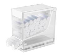 Agatige Dental Cotton Roll Dispenser, Press on Plastic Cotton Roll Holder Organizer Storage Box with Nonslip Base for Home Office Dental Care, 12 X 9.8 X 5cm (White)