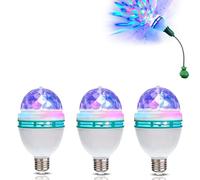 Agatige E27 Disco Light Bulb, 3W LED Full Color Rotating Auto Crystal Ball Bulb Mini Party Light Lamp Energy Saving Disco Strobe Light Bulb Multi Crystal Stage Lights for All Lamps with E27 Socket (3)