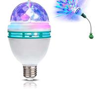 Agatige E27 Disco Light Bulb, 3W LED Full Color Rotating Auto Crystal Ball Bulb Mini Party Light Lamp Energy Saving Disco Strobe Light Bulb Multi Crystal Stage Lights for All Lamps with E27 Socket