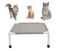 Agatige Elevated Dog Bed, Detachable Washable Raised Dog Cooling Mat Portable Breathable Pet Cot for Small Dogs Indoor Outdoor All Seasons Use (Square)