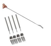 Agatige Extendable Fork, 8.7 to 25.4 Inch Long Telescopic Cutlery Retractable Stainless Steel Tableware for Eating, Toasting, Barbecue, Camping (5Pcs)