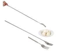 Agatige Extendable Fork, 8.7 to 25.4 Inch Stainless Steel Telescoping Barbecue Forks Marshmallow Toasting Forks Tableware BBQ Roasting Sticks for Eating Toasting Barbecue Camping