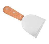 Agatige Extra Wide Griddle Scraper, Stainless Steel Slant Edge Grill Scrape Grill Griddle Scraper Tool Accessories Wood Handle Spatula for Food Pancake Pizza Home Baking Cooking
