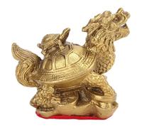 Agatige Feng Shui Dragon Turtle Statue, Chinese Dragon Tortoise Sitting on Chinese Coins and Ingot, Wealth Prosperity Protection Sculpture Ornament for Office Desk, Computer