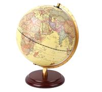 Agatige Globes of The World, Retro Style World Globes 25CM 3D Antique Decorative Desktop Globe Rotating Earth Geography Globe for Home Office Classroom(25cm antique belt lamp)