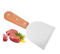 Agatige Griddle Scraper, Stainless Steel Slant Edge Grill Scrape Grill Griddle Scraper Tool Accessories Wood Handle Spatula for Food Pancake Pizza Home Baking Cooking (1)