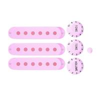 Agatige Guitar Pickup Cover Knobs Switch Tip Holder Volume Knobs Set ST Guitar Electric Fender Guitar Pickup Parts (Pink)