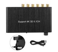 Agatige Hdmi Audio Extractor 3.5mm,HDMI Audio Extractor Decoder Convertor for Dolby Support 4K 5.1CH Three Dimensional 110-240V(Black)