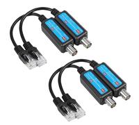 Agatige IP Network Transmitter, IP Passive Extender Ethernet Over Coax, 10/100Mbps 1CH IP Network Coaxial Transmitter Receiver Extender Coax Cable for IP NVR Camera (2 Pairs)