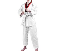 Agatige Karate Uniform, Lightweight Karate Student Martial Arts Training Suit with Belt and Taekwondo Sportswear(120-red black)