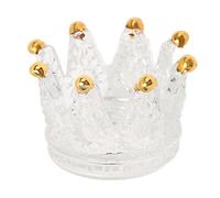 Agatige Makeup Puff Rack Sponge Holder, Glass Material Crown Design Egg Puff Drying Stand Frame Rack Beauty Blender Case Holder for Home