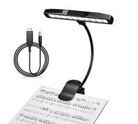 Agatige Music Stand Light Clip On Orchestra Piano Lamp 10 LED Book Light USB Rechargeable Work Light Eye Care Lamp Bright for Reading, Working and Studying, 27x14x8cm