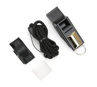 Agatige Referee Whistle, Sports Training Whistle, Camping Emergency Lifesaving Whistles with Lanyard and Metal Buckle for Basketball, Football Game, 2.4 * 0.8 * 1.0in (Black & Gold)