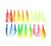 Agatige Soft Fishing Lures, 20pcs Octopus Squid Skirt Fishing Lure Skirts Saltwater Trolling Fishing Lures Plastic Fishing Lures Baits for Fishing Trout Redfish Saltwater/Freshwater (9cm)