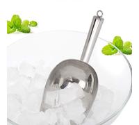 Agatige Stainless Steel Ice Scoop, 24oz Metal Sweet Food Scoop Trapezoid Shape All Purpose Scoop with Flat Bottom Ice Shovel Scooper for Flour Bar Barbecue Ice Bucket Kitchen Buffet Party (8oz)