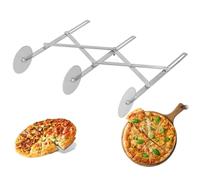 Agatige Stainless Steel Pizza Cutter, 3 Wheel Pastry Cutter Dough Cutter Divider Pastry Knife Baking Cutter Adjustable Width for Kitchen Baking, Pastry, Bread