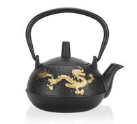 Agatige Stovetop Cast Iron Teapot, 300ml Black Traditional Japanese Tetsubin Tea Kettle Loose Leaf Tea Pot with Removable Infuser for Boiling Hot Water Tea
