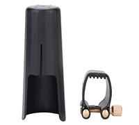 Agatige Tenor Saxophone Ligature, 3.5x3.5cm/1.38x1.38in PU Leather Alto Saxophone Ligature Clip Fastener 9.8x3.8cm / 3.86x 1.5in Mouthpiece Cap for Tenor Saxophone Alto Sax Saxophone