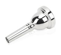 Agatige Trombone Mouthpiece, Smoothly Rim Baritone and Bass Horn Silver Plated Mouthpiece Brass Instrument Accessories with Superior Sound for Beginners and Professional Players (Sliver)