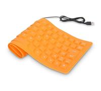Agatige USB Mute Silicone Foldable Flexible Keyboard 85 Keys Roll-up Portable Waterproof Dustproof Silent Soft Wired Silicone Keyboard Silent Typing for PC Notebook Laptop Windows Mac (Orange)
