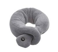 Agatige Vibrating Massage Neck Pillow, Soft Cotton Massage Therapy Cushion Shoulder Wrap Travel Pillow Vibrating Massaging Massager for Relaxing Muscles, Relieving Stress, Grey