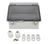 Agatige Waterproof Junction Box, IP67 ABS Plastic Electrical Enclosure, Outdoor Weatherproof Hinged Shell Universal Project Enclosure Grey with Clear Cover, 220 X 170 X 110mm
