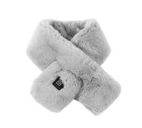 Agatige Women Heated Scarf, USB Rechargeable Electric Neck Heating Pad Fluffy Warm Neck Wrap w/3 Temp Modes for Girls Women Winter Indoor Outdoor, Grey