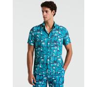 Agave Tile Print Short Sleeve Shirt In Exotic Plume