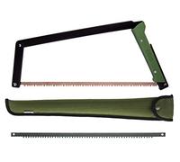Agawa Canyon BOREAL24 Tripper Kit- 24 Inch Folding Bow Saw, 24" Rugged Cordura Sheath, Additional 24" Aggressive Blade (Black Frame- Green Handle)
