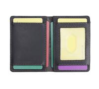AGBIADD Full-Grain Leather Slim Bifold Wallet for Men Front Pocket RFID Blocking 10 Card Slots Independent Money Clip ID Window Minimalist Thin Durable, Dark grey, Classic Travel