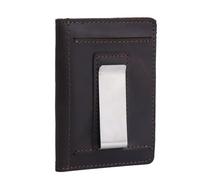 AGBIADD Full-Grain Leather Slim Bifold Wallet for Men Front Pocket RFID Blocking 10 Card Slots Independent Money Clip ID Window Minimalist Thin Durable, Dark coffee, Classic Travel