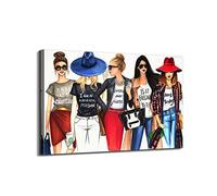 AGCary Girls Bedroom Canvas Wall Art Confidence Fashion Gifts Picture Print on Canvas Modern Female Room Chanel Decor Artwork Wall Decorations for Teen Girls Room 16x24 inch Unframed