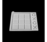 AGCFABS 2 Sizes Tic-Tac-Toe OX Chess Game Silicone Mold 3D Chess Board Mold DIY Epoxy Resin Mirror Mould Ox Chess Game Mold Making Tool (Large)